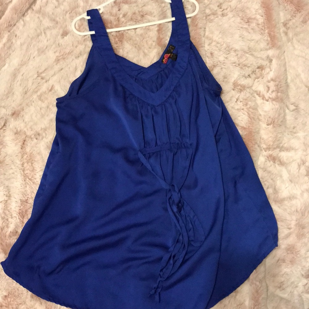 F21 blue blouse